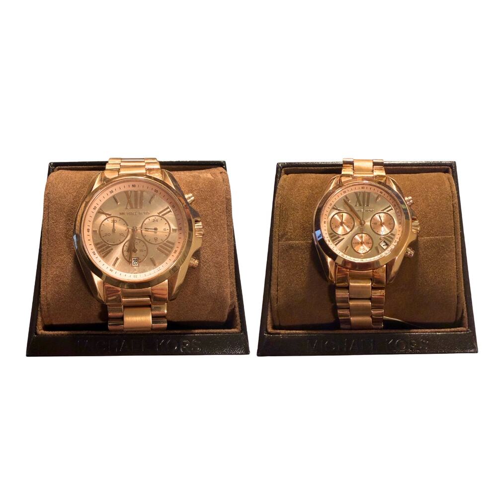 NWT Michael Kors Matching His & Hers Rose Gold Runway Watches Set – New In Box